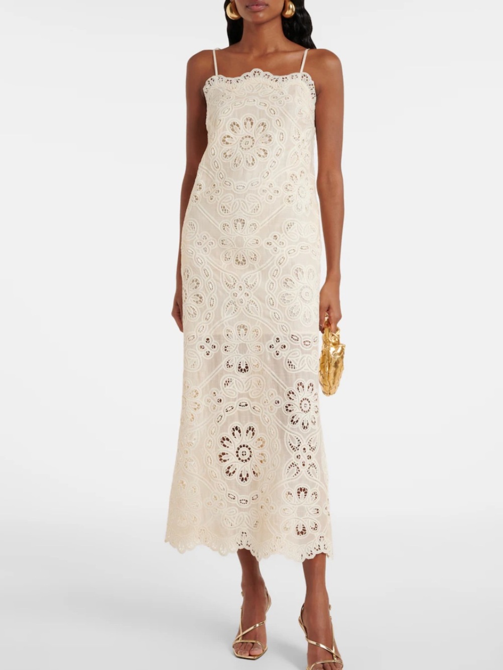Zimmermann Rhiannon Brodie Cream Eyelet Dress 0P